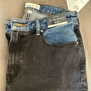 Abercrombie & Fitch Women’s Short Black and Blue Jeans